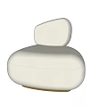 Freehand Space Arc Removable Armrest-less Minimalist Backrest Special-shaped Fabric Sofa for Imperial Concubine 3d model