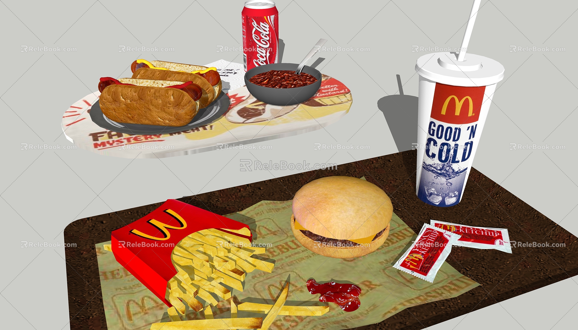 Modern Food Burger 3d model