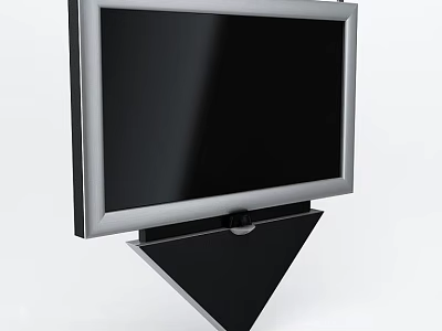 Sleek Computer Monitor With Black Screen Silver Frame And Triangular Stand 3d model