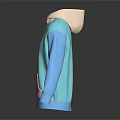 Color Block Blue And Pink Hooded Sweatshirt With Front Pocket Design