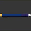 Stylish Blue Pen with Yellow Top Silver Tip and Blue Grip