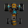 Handcrafted Vintage Car With Wooden Barrel Body Gear Decorations And Large Wheels