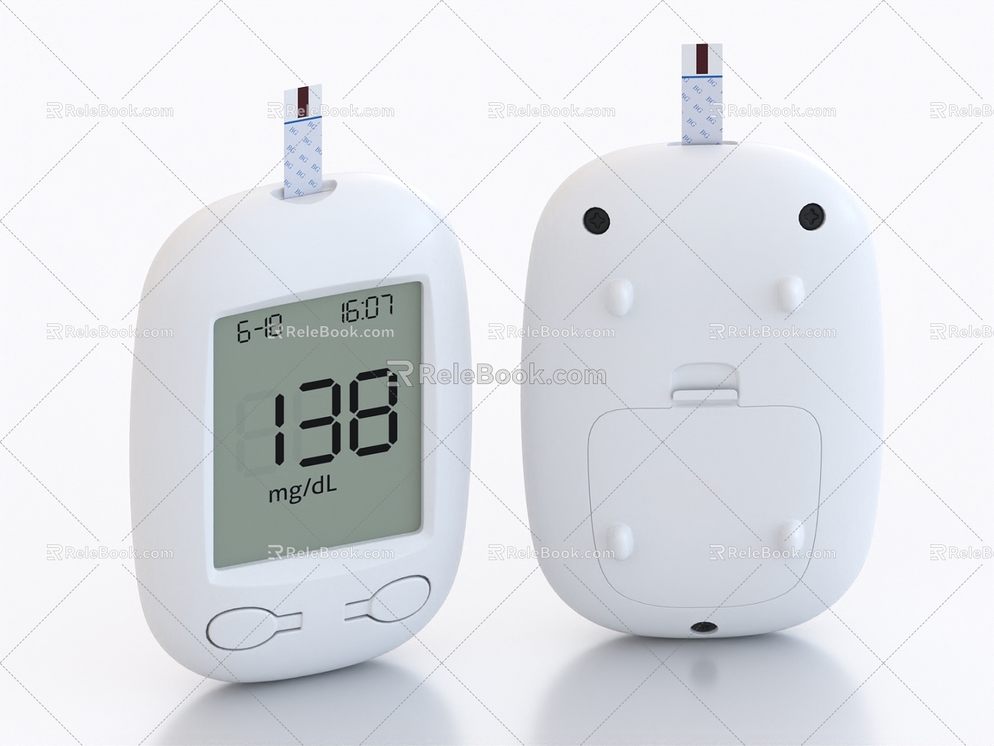 Blood Glucose Meter Oximeter Medical Devices 3d model