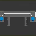 Industrial Mechanical Equipment With Gray Frame Blue Motors And White Panels