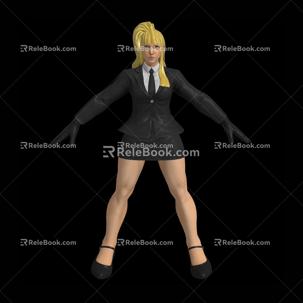 Cartoon Sexy Beauty Cartoon Beauty Female Woman Sexy Girl Short Skirt High Heels 3d model