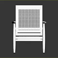 Stylish Modern White Chair With Perforated Backrest And Armrests Home Furniture