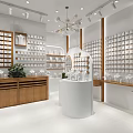 Elegant Accessories Store Interior With Wooden Display Shelves White Counter And Pendant Lights