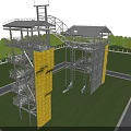 Industrial Equipment Metal Structure Staircase With Glass Curtain Wall In Industrial Facility Design
