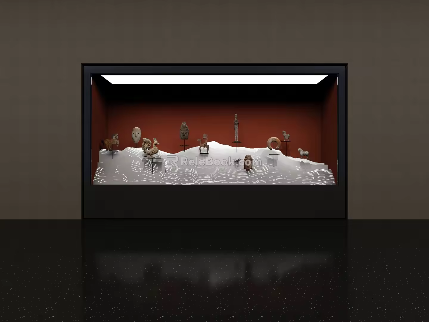 Chinese Style Display Cabinet Landscape 3d model