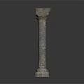 Vintage Style Stone Column Decorative Architectural Element With Textured Surface And Classic Design 3d model