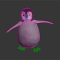 Cute Black And White Penguin Plush Toy With Outstretched Wings Standing On Gray Background