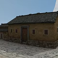 Traditional Ancient Building Featuring Tile Roof Brick Walls And Wooden Doors