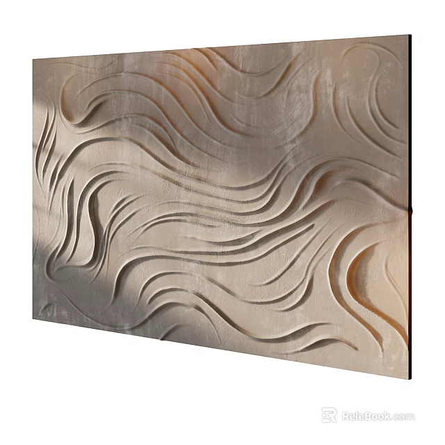 Modern 3D Wainscoting Wall Panel With Elegant Curved Wave Pattern For Interior Design 3d model 