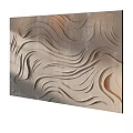 Modern 3D Wainscoting Wall Panel With Elegant Curved Wave Pattern For Interior Design 3d model