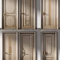 Modern Hinged Doors Featuring Elegant Decorative Panels And Crafted Details For Home 3d model