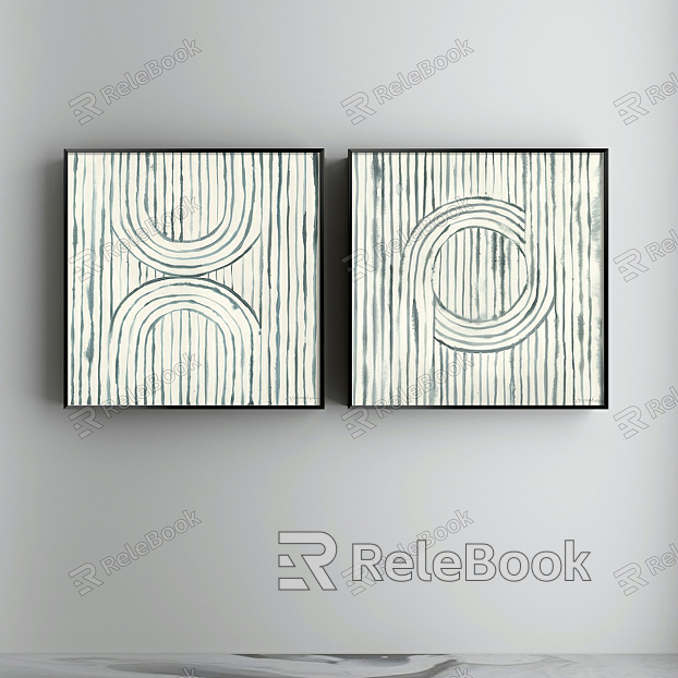 Modern abstract painting simple gray living room abstract decorative painting model