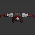Clown Character With Red White Makeup Tactical Vest Camouflage Pants Arm Decorations