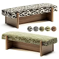 Stylish Upholstered Wooden Sofa Stool With Various Patterned Fabric Choices For Modern Home Decor