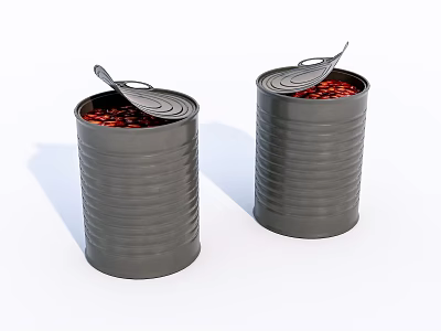 modern metal cans for canned food 3d model modern metal cans for canned food 3d model