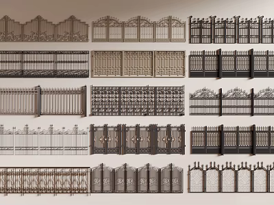 Variety Of Ornamental Railing Designs For Architecture 3d model