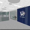 Modern Office Interior With Open Floor Plan Glass Partitions Multiple Workstations And Meeting Table