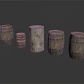 Household Wooden Barrels in Various Sizes with Rustic Design for Home Use