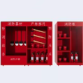 Red Fire Cabinets Equipped With Fire Extinguishers Sand Boxes And Shovels 3d model