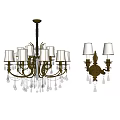 Simple European lamp combination chandelier wall lamp combination 3d model