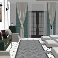 Luxurious SPA Sauna Interior With Comfortable Seating Green Furniture And Curtains