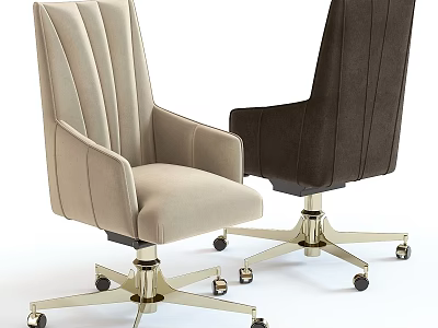 Modern Table And Chair Set With Upholstered Seats And Metal Rolling Bases 3d model
