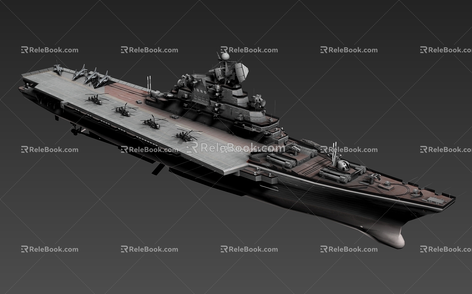 Low model aircraft carrier military game model 3d model