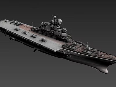 Modern Warship Design With Extended Flight Deck And Advanced Weapon Systems 3d model