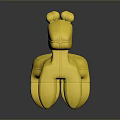 Yellow Cartoon Animal Toy Figure With Playful Rounded Design And Smooth Surface