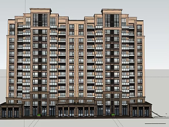 modern residential building green residential 3d model