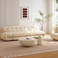 Modern sofa coffee table combination 3d model