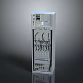 Industrial Electrical Control Cabinet With Digital Display Screen Multiple Ports And Connecting Cables