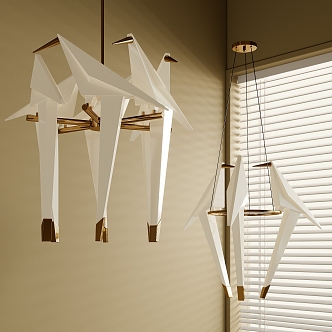 Modern Bird Chandelier 3d model