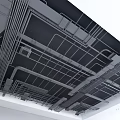 Industrial Exposed Ceiling Design With Metal Frames And Pipeline Structures
