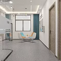 Modern Dental Clinic Reception Area With Front Desk Comfortable Seating And Soft Lighting