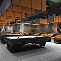 Stylish Modern Mall Store Interior With Blue Starry Ceiling Bar Counter And Black Spherical Decoration