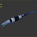 Fantasy Black And White Striped Long Fictional Marine Creature Game Movie Character