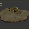 Fantasy Character And Creature 3D Model With Rocky Base And Glowing Features