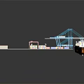 Modern Port Terminal With Container Ships Cranes And Colorful Containers