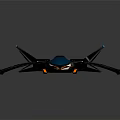 Futuristic Sleek Spacecraft Model With Black Orange Accents And Functional Thrusters