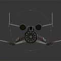 Futuristic Fighter Jet 3D Render With Metallic Airframe Twin Engines And Front Cannon