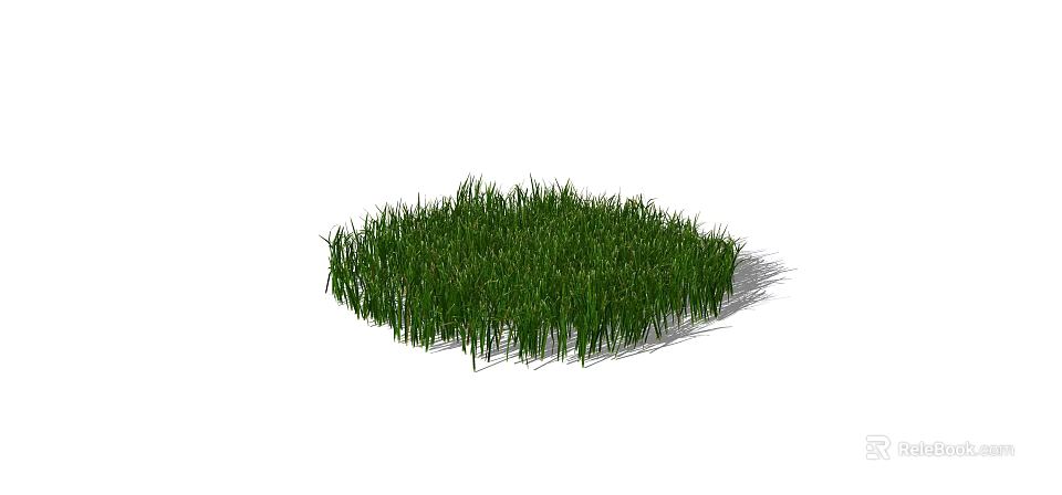 Vibrant Green Natural Grass With Irregular Shape And Soft Shadow 3d model 
