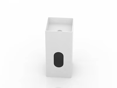 Modern White Washbasin With Sleek Minimalist Design And Black Oval Accent 3d model
