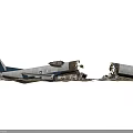 Damaged Airliner Wreckage With Broken Fuselage And Surrounding Debris