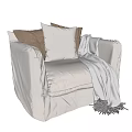 Modern Single Sofa Fabric Single Sofa Combination 3d model