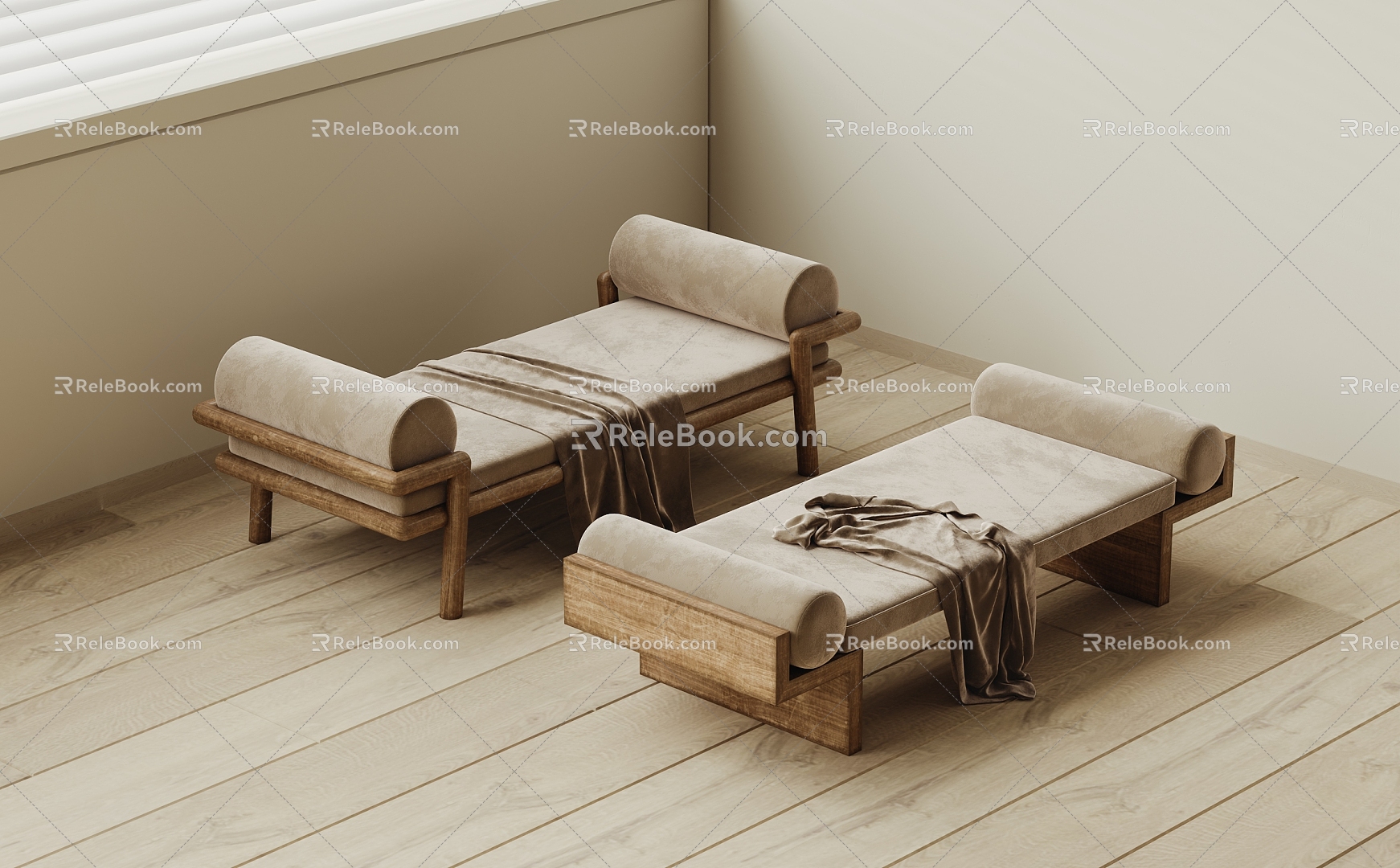 Quiet sofa stool 3d model